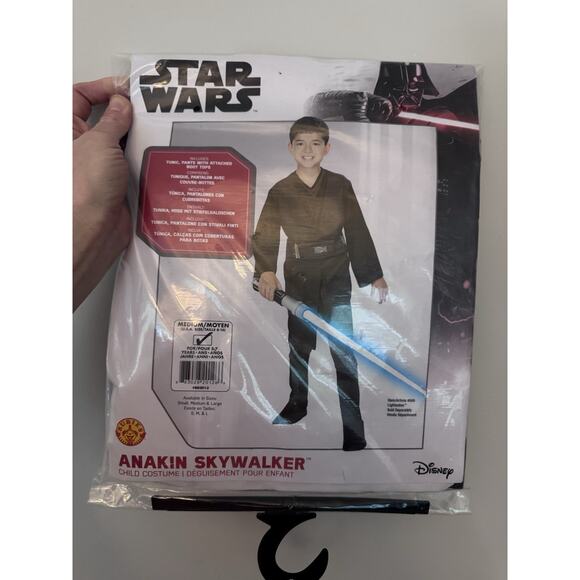 Star Wars Anakin Skywalker Costume Boys Size Medium For 5-7 Years Old NEW - Picture 2 of 9